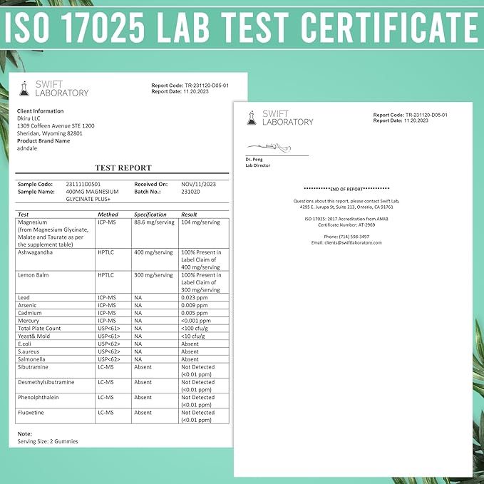 Adndale 180 CT Magnesium Glycinate Gummies 400 mg/Serv, with Ashwagandha, Magnesium Malate & Taurate, Sugar Free Chews for Adults & Kids Relaxation, Stress Relief, Night Rest, Muscle & Cardio Support
