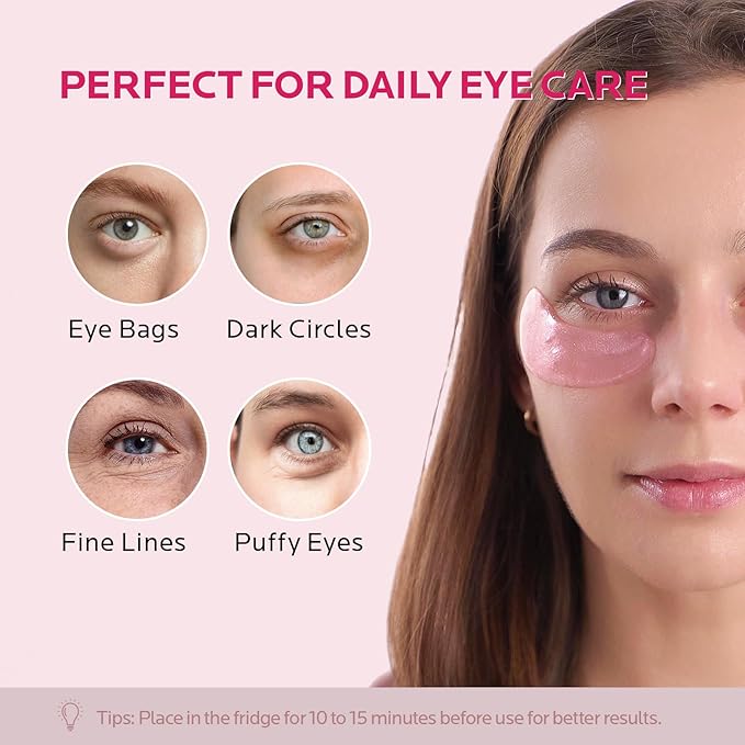 ZealSea 8 Pairs Under Eye Masks for Dark Circles and Puffy Eyes - Hydrating Eye Patches, Gel Eye Patches Eye Bags Treatment for Women - Cling to Eye Moisturizing Lighten Fine Lines