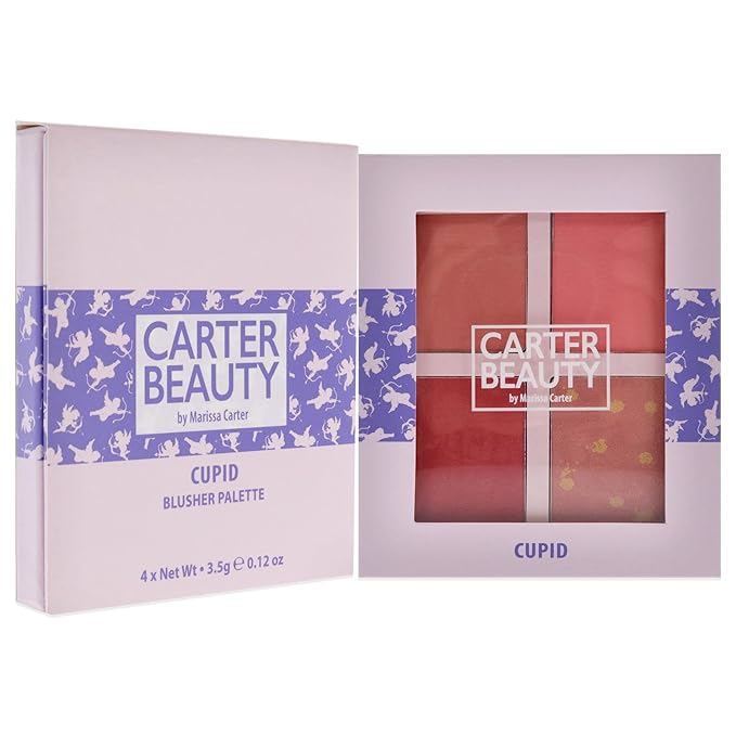 Carter Beauty By Marissa Carter Blusher Palette - Highly Pigmented - 3 Matte Shades And 1 Shimmer- Cruelty-Free - Flush Of Natural Colour To The Complexion - Cool- Cupid - 0.48 Oz