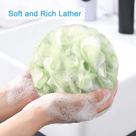 AmazerBath Loofah Sponge 75g/Piece, Exfoliating Bath Sponge Body Scrubber - Loofa Set of 4 - Cotton Candy Quartet, Large