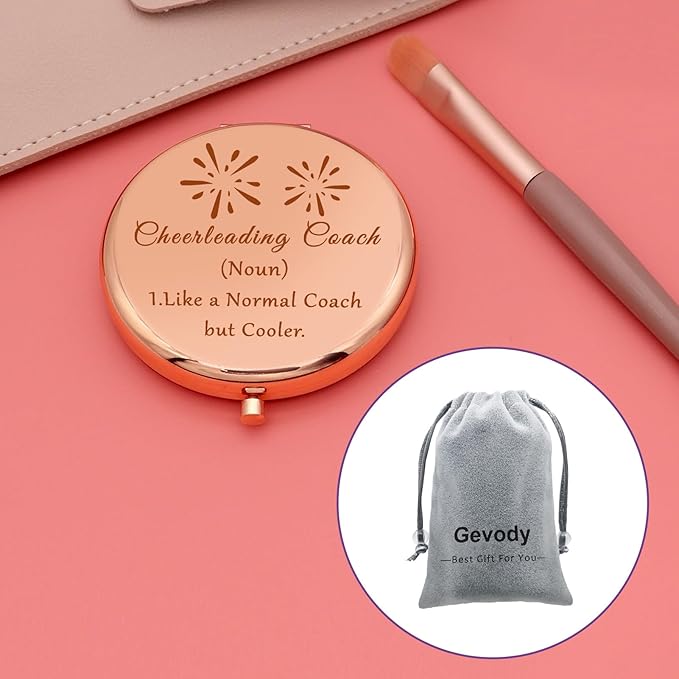 Appreciation Gifts for Cheerleader Coach Compact Makeup Mirror Cheerleading Coach Gifts Cheer Mom Gifts Cheer Coach Birthday Gifts Thank You Gifts Graduation Folding Makeup Mirror