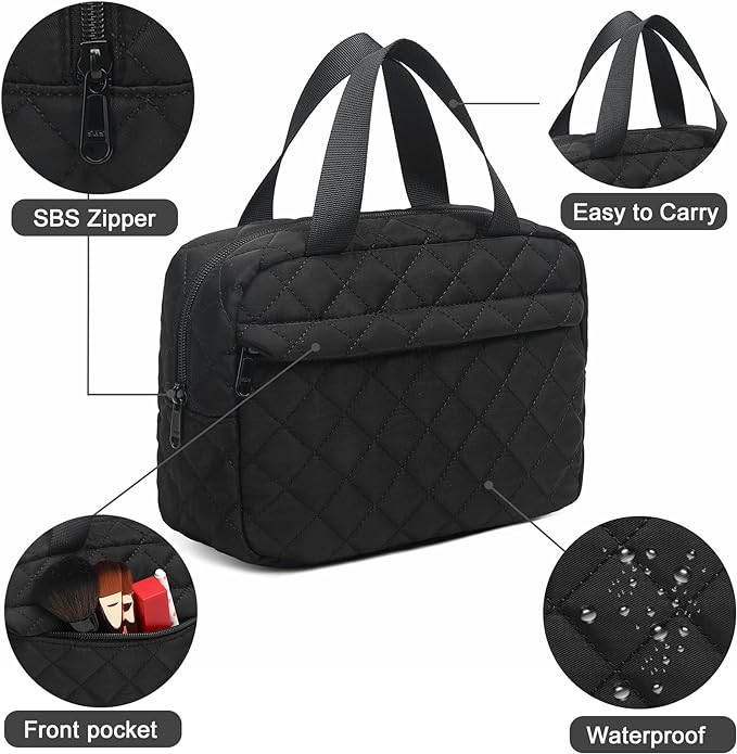 Makeup Bag for Women Cosmetic Bag Large Make Up Organizer Travel Toiletry Bags Waterproof Zipper Tote Pouch Purse for Girls