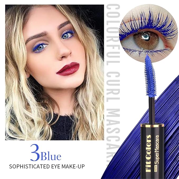 3 Colors Double-Ended Colored Mascara Set for Eyelashes, Purple Blue Pink Colorful Mascara Waterproof Charming Long Lasting Voluminous Eye Makeup Mother's Day Gifts for Women