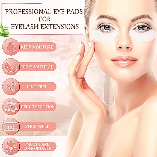 200 Pairs Under Eye Gel Pads Natural Eyelash Extension Gel Pads Patches Kit for Eyelash Extension Supplies Bulk Beauty Tools, Fit Most Eye Shape