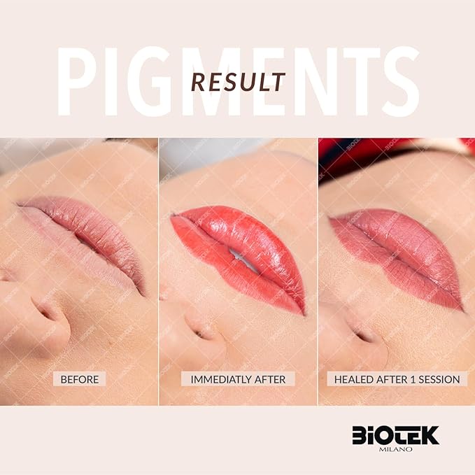 Biotek Lip Pigment for Permanent Makeup - Brownish Color for Lip - Made in Italy - Glace 0,61 fl.oz.