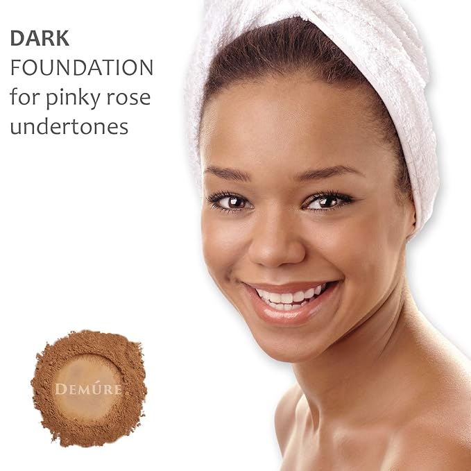 Demure Mineral Make Up, Dark Mineral Foundation Makeup, Concealer Makeup, Natural Makeup Made with Pure Crushed Minerals, Loose Face Powder. Demure Mineral Makeup