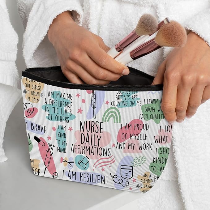 Ayxvt Nurse Corduroy Bag,Nursing Bags for Nurses, Nurse Cosmetic Bag,Nurse Gifts, Nurse Makeup Bags,Nurse Gifts for Women, Nurse Zipper Pouch（Corduroy）