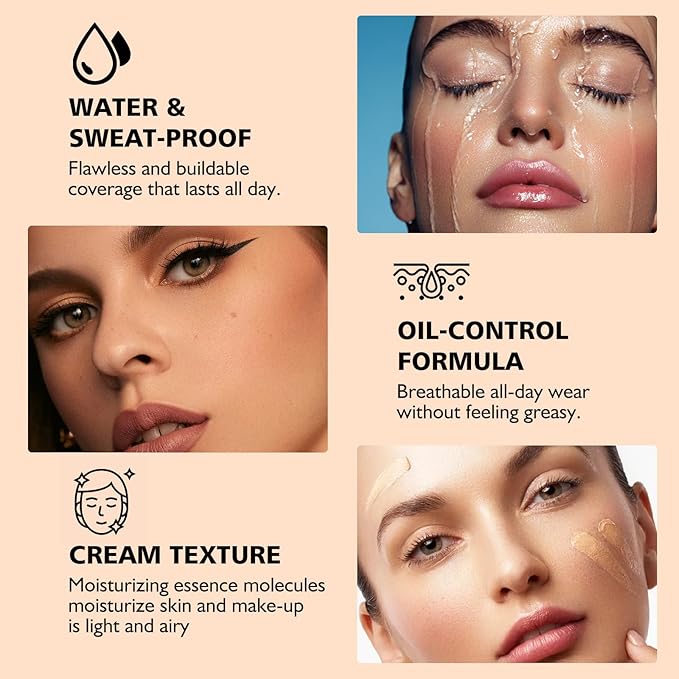 Supreme Creme All-Over Complexion Perfector - Long Lasting Supreme Cream Body Perfector - Waterproof Transfer-Resistant Skin Tint CC Cream Foundation, Hydrating Concealer Shines Natural Beauty (1PC)