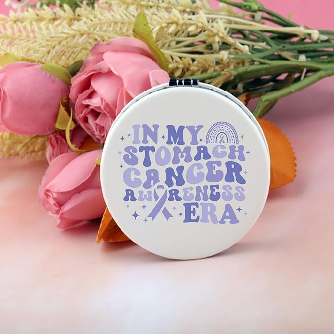 BEKECH Stomach Cancer Awareness Gifts Cancer Support Gifts in My Stomach Cancer Awareness Era Compact Mirror Warrior Gifts