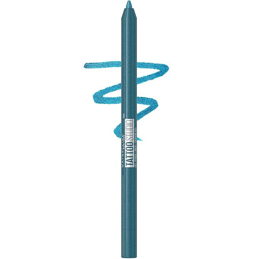 MAYBELLINE Tattoo Studio Sharpenable Eyeliner Pencil, 36 Hour Wear, Waterproof, Blue Disco, 1 Count