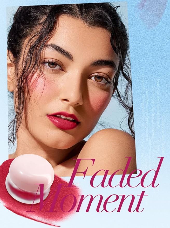 Pudding Pot for Lip and Cheek,Soft Matte Blush Blurry Makeup Lipstick Multi-Use Natural Glow Face Blush Buildable Lip Tint High Pigment Long-Lasting (04#+06#)