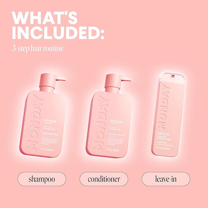 Monday Giftset - Repair 12oz Shampoo & Conditioner Set & Repair 5.1oz Leave-In Conditioner