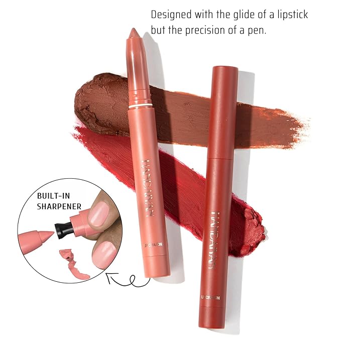 12 Colors Matte Lipstick Pen Lip Liner Pencil Set Waterproof Matte Lip Crayon Non-sticky Long-lasting Wear with Built-in Sharpener