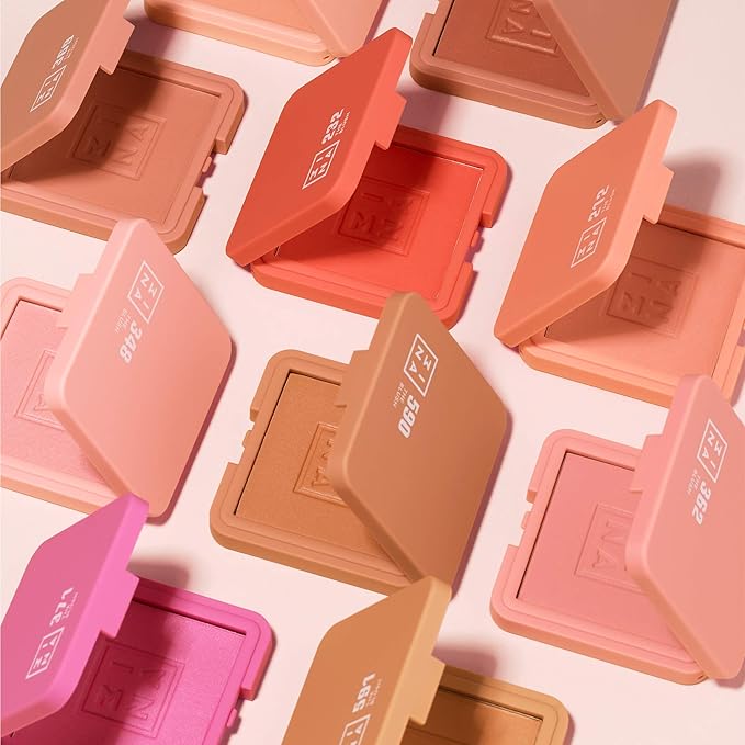 3INA The Blush 362 - Natural, Light Mineral Powder Blush For Sensitive Skin - Blendable, Buildable Rouge To Give Skin A Pigmented, Dewy Glow - Vegan, Cruelty Free, Eco Friendly Blush Makeup - 0.26 Oz