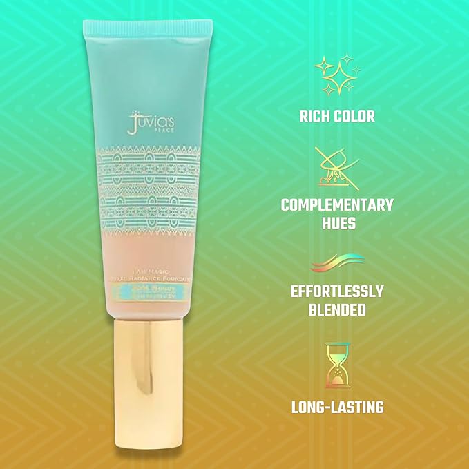 Juvia's Place I Am Magic Natural Radiance Foundation - 550Martiniqe- Full Coverage Liquid Foundation Makeup for Dry, Mature, Aging, and Combination Skin - Lightweight Longwear Base with Radiant Finish