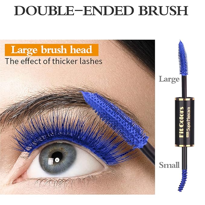3 Colors Double-Ended Colored Mascara Set for Eyelashes, White Dark Brown Black Colorful Mascara Waterproof Charming Long Lasting Voluminous Eye Makeup Mother's Gifts for Women
