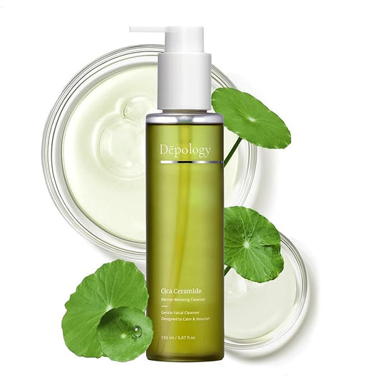 depology Cica Redness Relief Nourishing Cleanser | Facial Wash with Hyaluronic Acid and Ceramides | Gentle Cica Cleanser Facial Redness and Inflammation | 6.76 fl.Oz