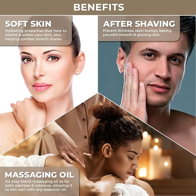 Natural Fractionated Coconut Oil - Liquid Coconut Oil for Hair, Skin and Body | Perfect Carrier Oil for Essential Oils - 100% Pure, Natural and Versatile - Ideal for Hair, Face, Body Care
