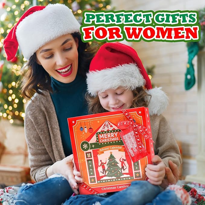 2024 Advent Calendar, New Year Gifts for Women with Hand Cream, Bubble Bath, Body Butter, Necklace, Bracelet, Brooch, Beauty Skincare Bath and Body Gift Set, 24 Days of Holiday Gift