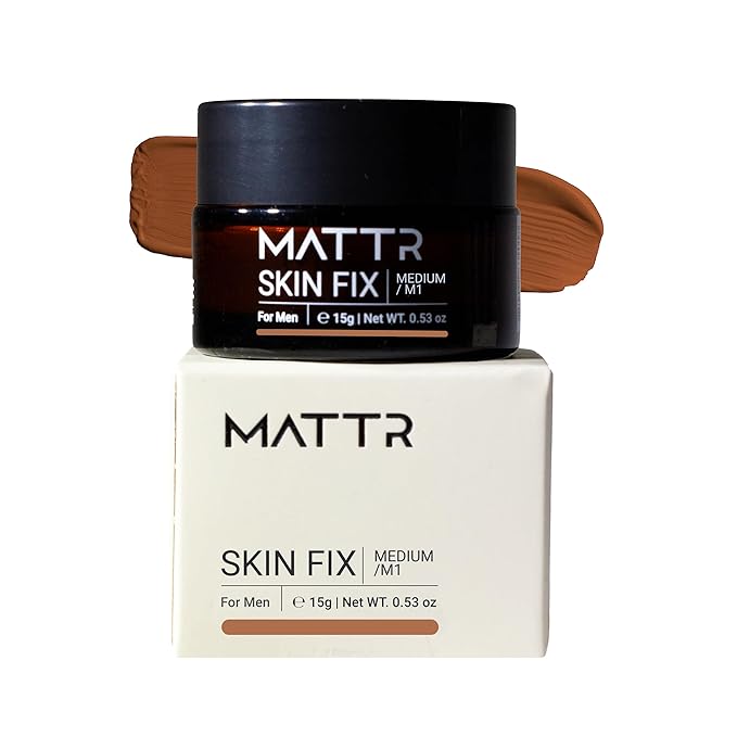 MATTR Skin Fix - Luxury - Easy for Men - Tinted Concealer - Visibly Covers Fine Lines, Under-Eye Bags, Razor Burns, Pimples - Vegan Makeup - Perfect for Gym Bag or Travel - 15g (M1)
