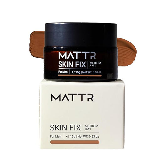 MATTR Skin Fix - Luxury - Easy for Men - Tinted Concealer - Visibly Covers Fine Lines, Under-Eye Bags, Razor Burns, Pimples - Vegan Makeup - Perfect for Gym Bag or Travel - 15g (M1)