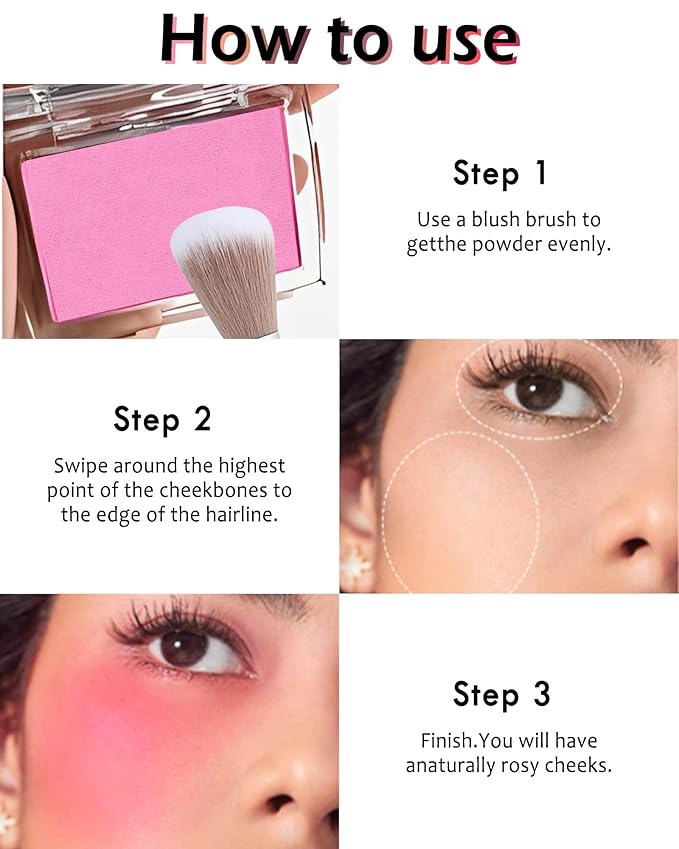 Powder Blush Palette, Matte Powder Makeup Blush for Cheeks, Natural Glow Face Blush Contour Palette, Lightweight, Smooth, Highly Pigmented Buildable Color, Long-lasting All-Day Face Enhancing-Mahogany