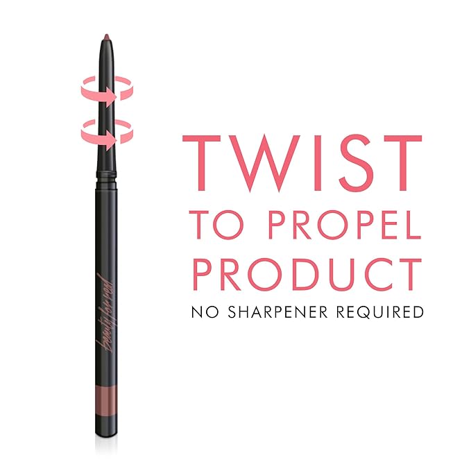 Beauty For Real D-Fine Lip Liner Pencil, Neutral Deep - Universal, Long-Wear Shade - Define, Enhance & Perfect Lip Shape - Creamy Texture for Easy Application - No Sharpener Required - 0.012 oz