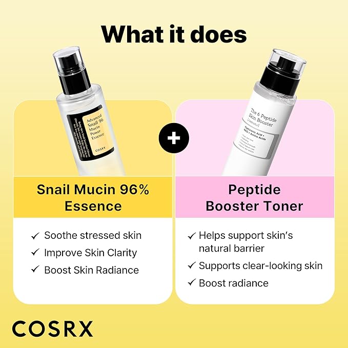 COSRX Snail Mucin 96% Peptide Booster Set - Amazon Exclusive - Korean Skin Care, Gift Sets, Skin Care Sets for Women, Advanced Snail Mucin Serum, Face Serum, Stocking Stuffers for Women