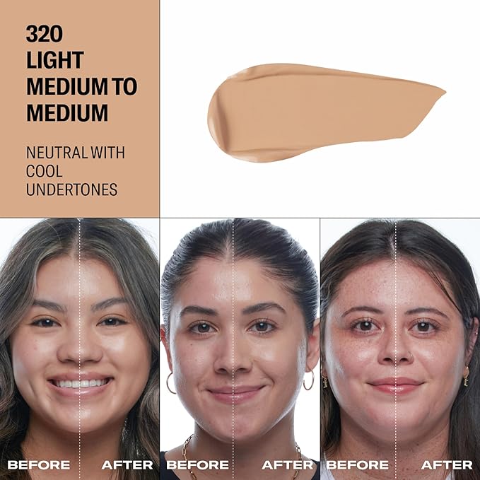 Youthforia Date Night Skin Tint Serum Foundation, Light-Medium Coverage, Hydrating Formula, Vegan & Cruelty-Free, 320 Light Medium to Medium - Neutral with Cool Undertones