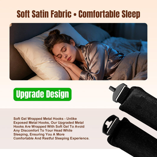 BLAAROOM Overnight Heatless Hair Curler Satin Jumbo Flexi Overnight Curls Blowout Rods 3pcs No-Heat Styling Tools Curling Rod To Sleep In for All Hair Types - Black