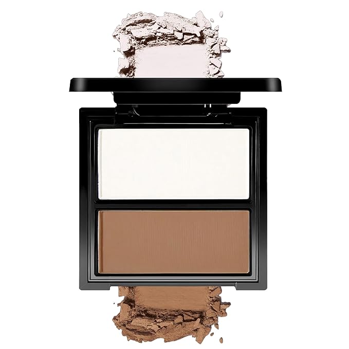 Novo 2-in-1 Contour & Highlighter Palette - Silky Smooth Texture, Long-lasting, Fade-proof, Easy to Blend, Enhances Radiance, Perfect for Flawless Makeup (3# Chocolate Cream Topping, Net Weight: 8g)
