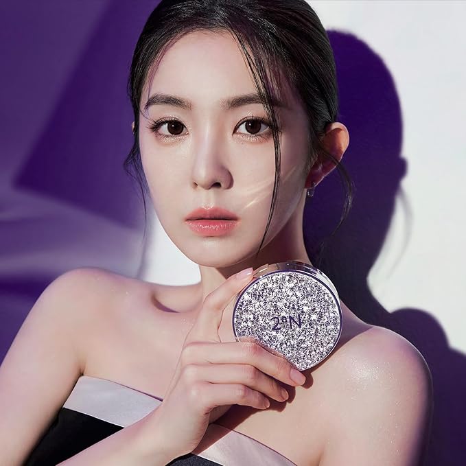 2aN Gleaming Tension Cushion Foundation Pact 0.45 oz, Korean Cushion Foundation Makeup, Lightweight & Buildable Coverage with Ceramides and Centella Asiatica (#17 Pure Ivory, 0.45 oz)