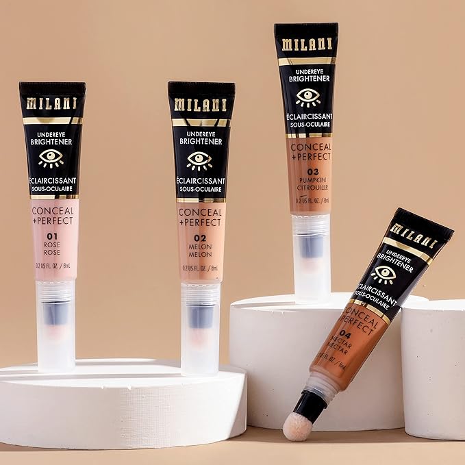 Milani Conceal + Perfect Undereye Brightener for Treating Dark Circles, Face Lift Collection - Pumpkin