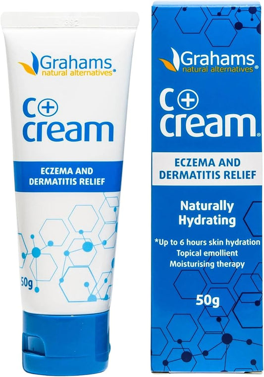 C+ Eczema & Dermatitis Cream - All-Natural & Steroid-Free - Manuka Honey & Calendula - Clinically Proven Eczema Cream - Moisturizing Lotion for Extremely Dry Skin, Itch Relief (1.76oz)
