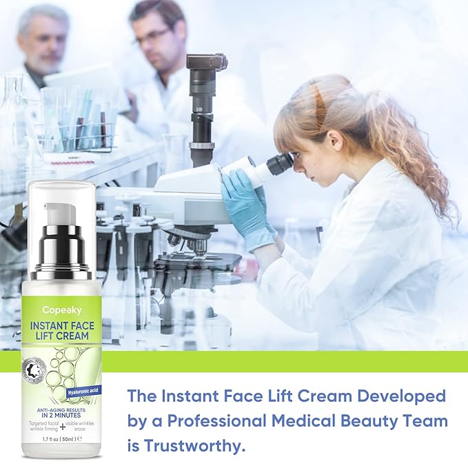 TANGDIAABBCC Instant Face Lift Cream, Temporary Skin Tightening Cream with Hyaluronic Acid, Smoothing Wrinkles, Fine Lines & Puffiness in 2 Minutes