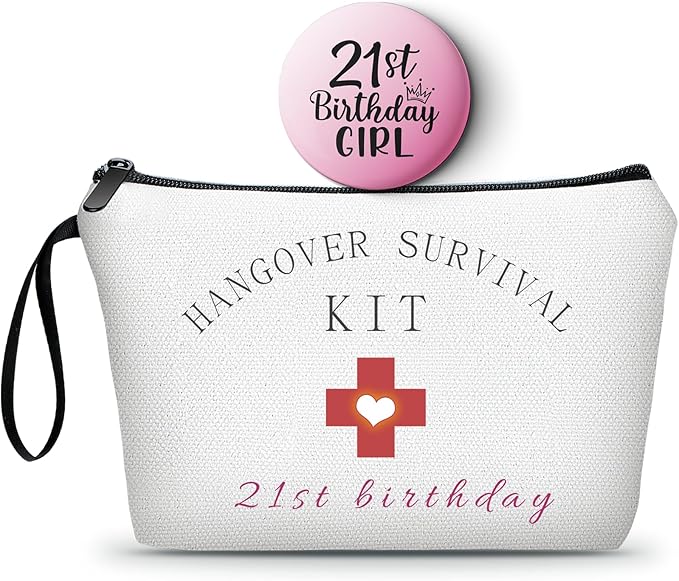 21st Birthday Gifts for Her,Gifts for 21 Year Old Women,Happy Birthday Gift,Cosmetic Bag with Mirror,Womens Birthday Gifts Unique,Sisters Gifts from Sister,Daughter Gifts,Christmas Gifts