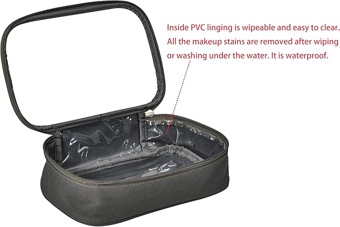 3pcs Pack TSA Approved Travel Pro Beauty Makeup Kits Cosmetic Organizers Case Clear Utility Pouch Combo Set Bag with Zipper & Handle (Grey)