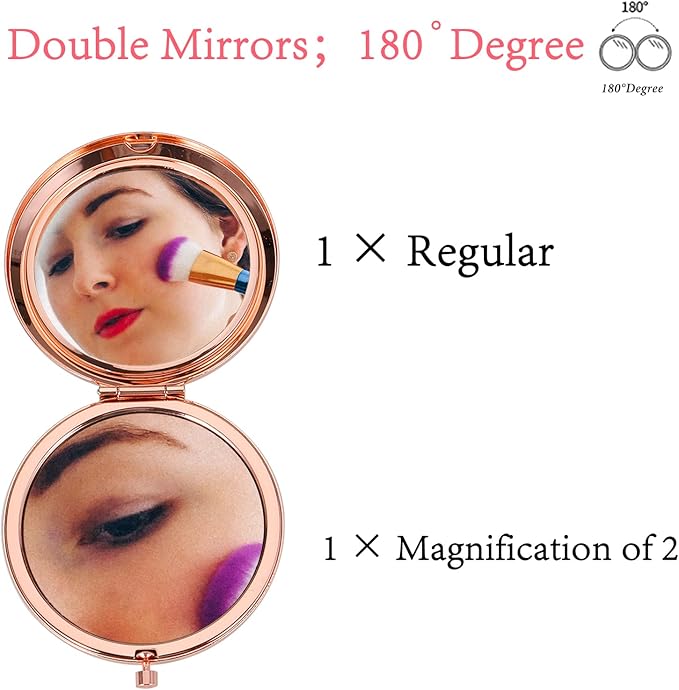 Lucullan Lepole for Mom Gifts from Daughter Rose Gold Compact Mirror Gifts for Mom Birthday Gifts for Mom from Son Mother of The Bride Gifts Mother in Law Stocking Stuffers for Women