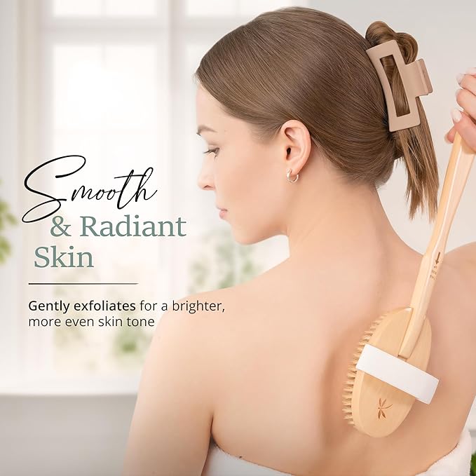 Belula Dry Brushing Body Brush Set - Natural Boar Bristle Body Brush, Exfoliating Face Brush & Bath Gloves - Ideal Dry Skin Brush for Lymphatic Drainage & Healthy Glowing Skin!