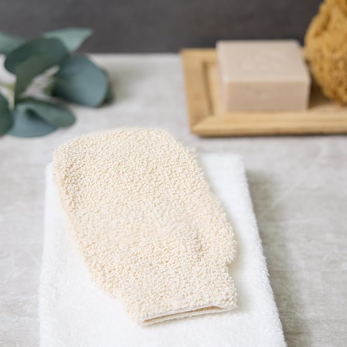 Spa Prive Boucle Bath & Shower Mitt, Exfoliating Gloves, Clean Healthy Skin