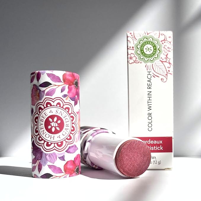 Honeybee Gardens Color Within Reach MultiStick, Bordeaux, Berry with Soft Shimmer, Multipurpose Makeup, Natural Glow, Easy Application, Vegan, Cruelty-Free, Net Wt. 0.2 oz