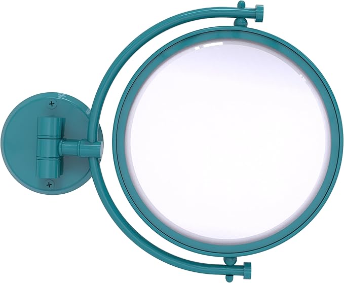 Allied Brass WM-4/4X-GLT 8 Inch Wall Mounted Make-Up Mirror 4X Magnification, Glokzin Teal