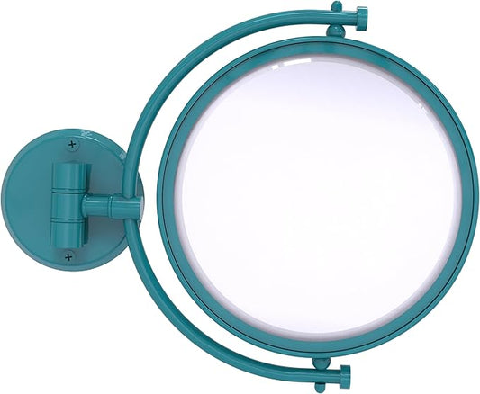Allied Brass WM-4/4X-GLT 8 Inch Wall Mounted Make-Up Mirror 4X Magnification, Glokzin Teal