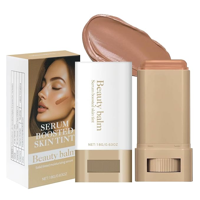 Foundation Stick Beauty Balm Serum Boosted Skin Tint Moisturizing Serum Contour Balm Makeup Suitable for All Skin Tones Create a Natural, Flawless Makeup Skin Tint Stick,03