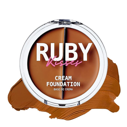 Ruby Kisses 3D Face Creator Cream Foundation & Concealer, 12 Hours Long Lasting, Medium to Full Coverage, Non-Greasy, Ideal for Makeup & Contour Palette (Level 10)