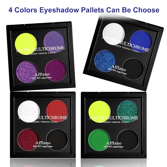 Afflano Duochrome Eyeshadow Palette, Multichrome Purple Eyeshadow Palette, Ultra-Pigmented Purple and Yellow Shades, Matte Metallic Finish