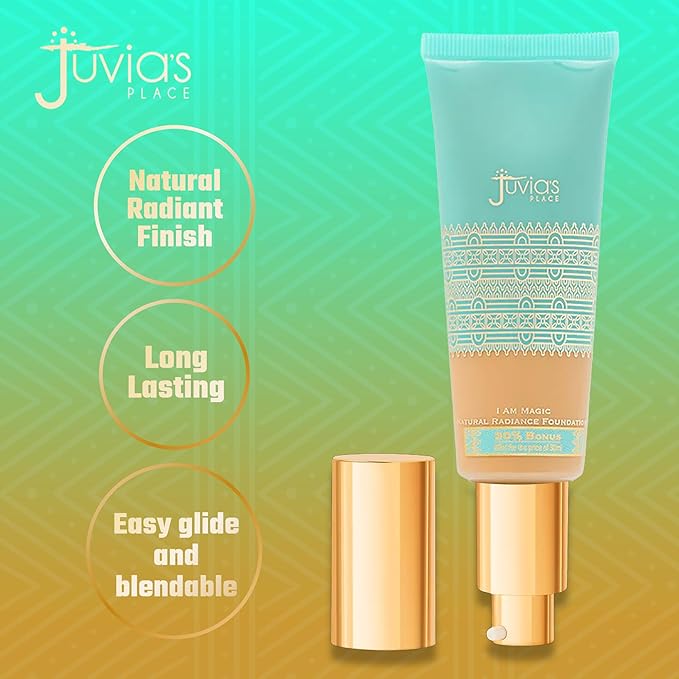 Juvia's Place I Am Magic Natural Radiance Foundation - 520Tangier - Full Coverage Liquid Foundation Makeup for Dry, Mature, Aging, and Combination Skin - Lightweight Longwear Base with Radiant Finish
