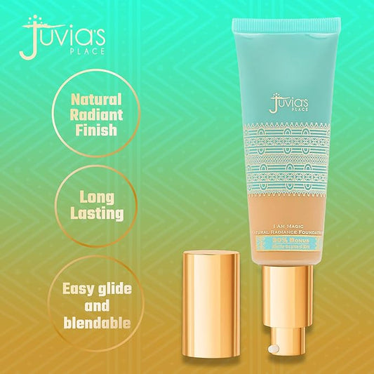Juvia's Place I Am Magic Natural Radiance Foundation - 520Tangier - Full Coverage Liquid Foundation Makeup for Dry, Mature, Aging, and Combination Skin - Lightweight Longwear Base with Radiant Finish
