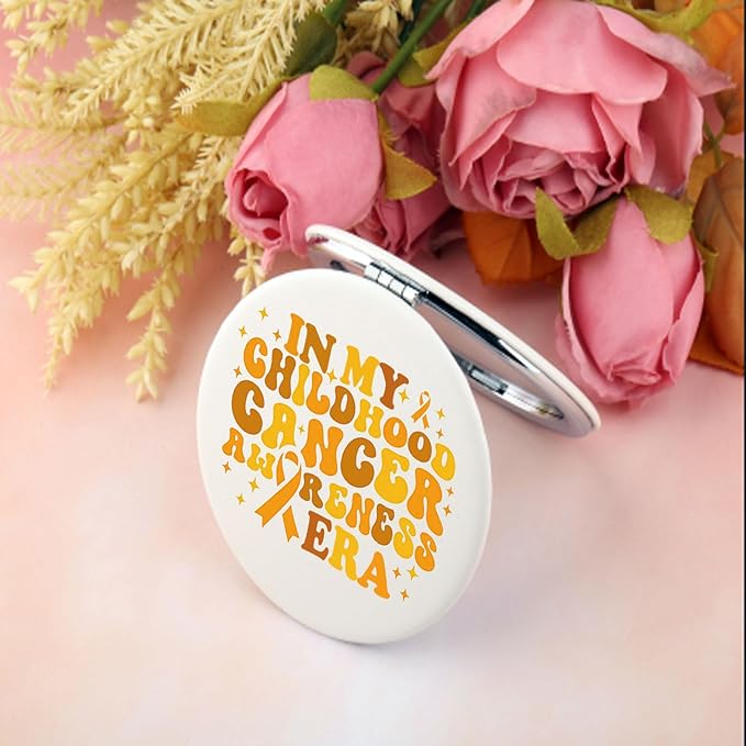 BEKECH Childhood Cancer Awareness Gifts in My Childhood Cancer Awareness Era Compact Mirror Childhood Cancer Fighter Gifts