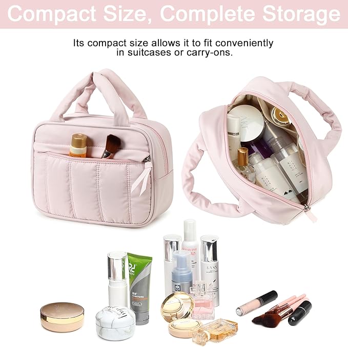 Makeup Bag for Women Cosmetic Bag Large Make Up Organizer Travel Toiletry Bags Waterproof Zipper Tote Pouch Purse for Girls